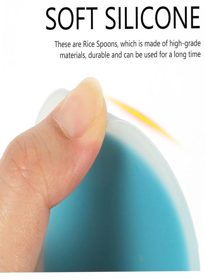 Ramkuwar Rice Paddle Silicone Standing Rice Spatula - Heat-Resistant Non-Stick Rice Spoon Paddle for Rice Cookers, Serving Spoon for Rice, Ideal for Cooking, Serving & Mixing - Blue - Image 5